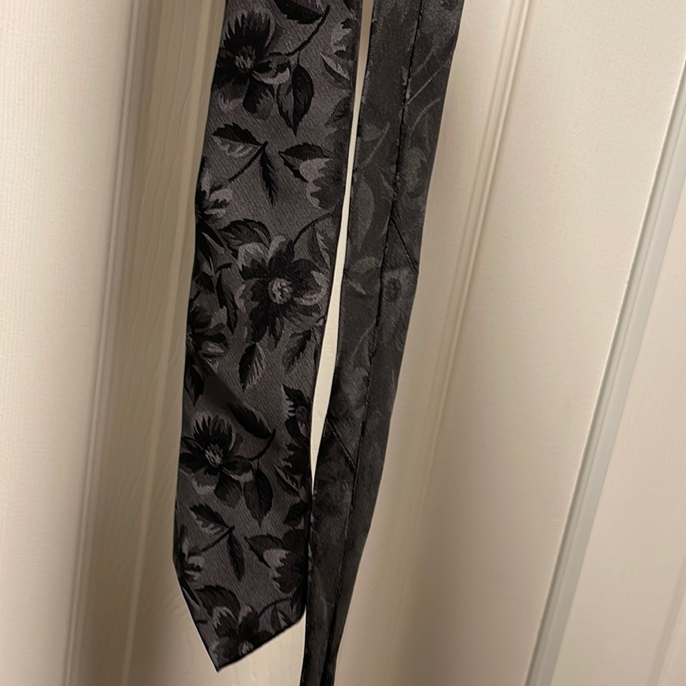Express Black Floral Print Tie